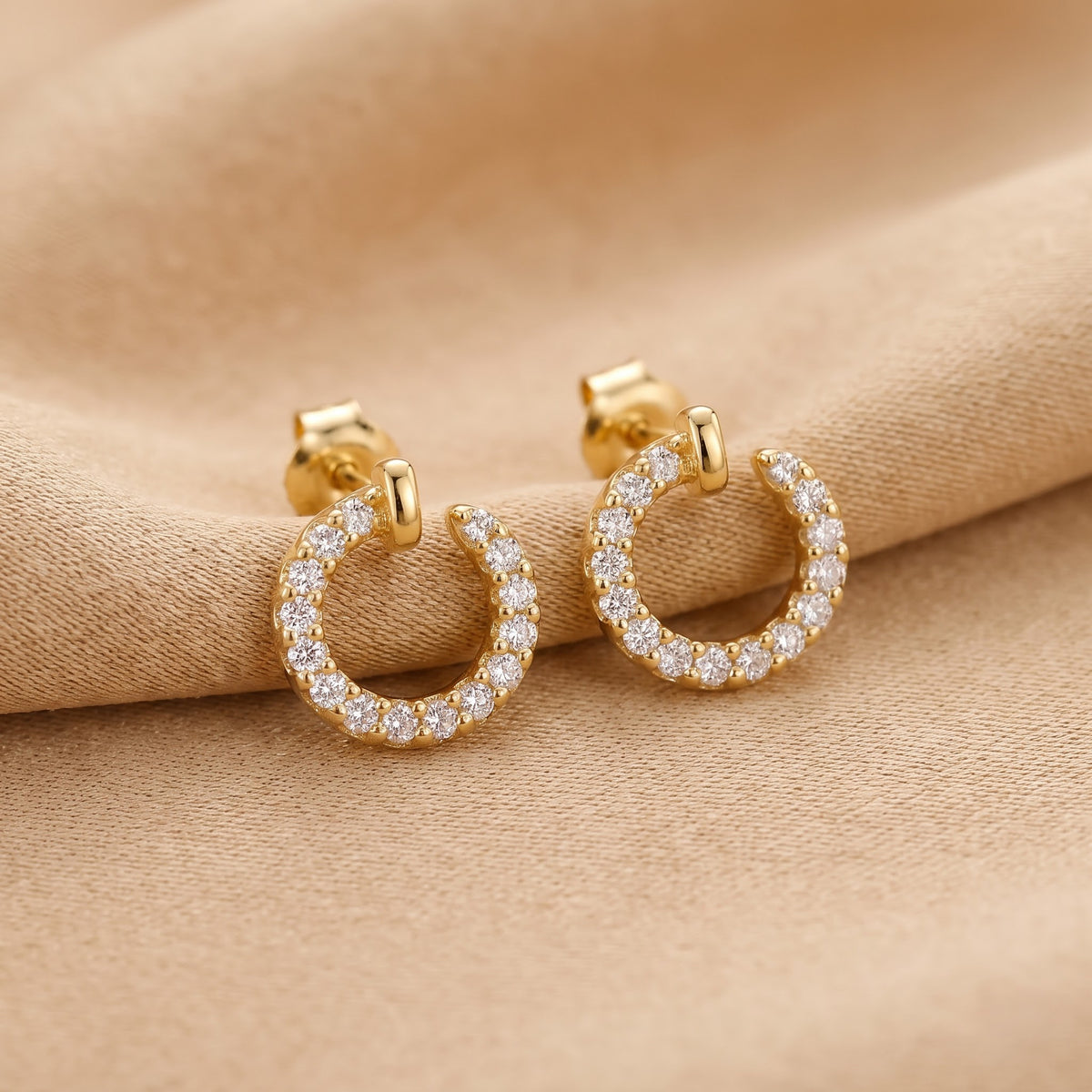 Pavé Open Circle Stud Earring