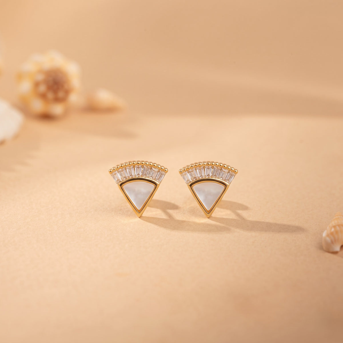 Triangle Fan Stud Earring