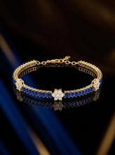 Blue Floral Line Bracelet