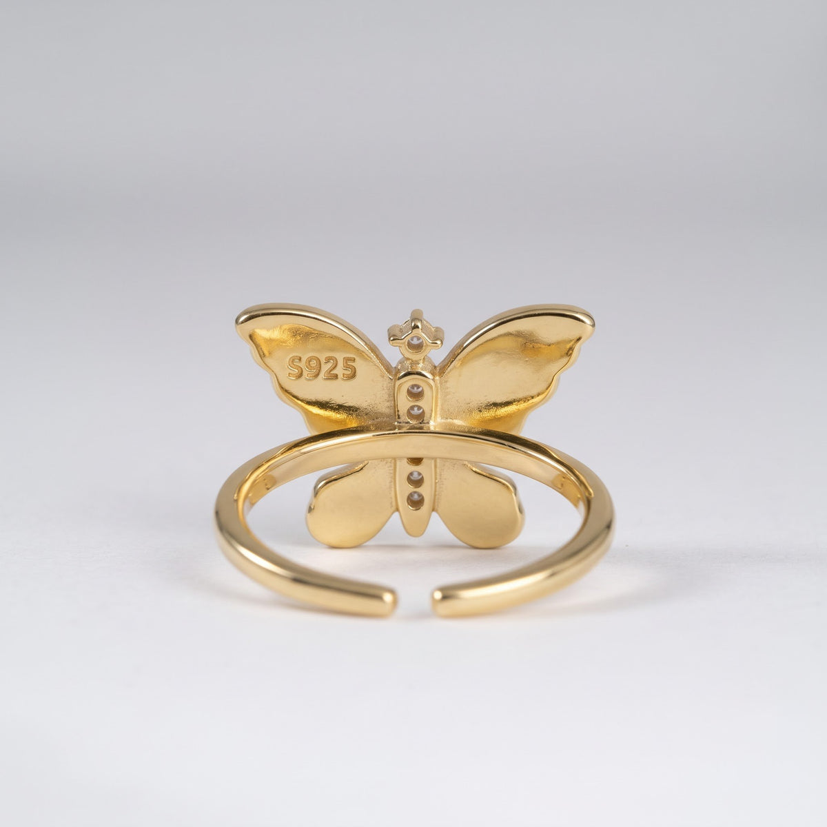 Green Enamel Butterfly Ring