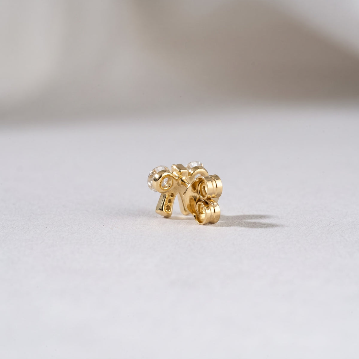 Crystal Ribbon Bow Stud Earring