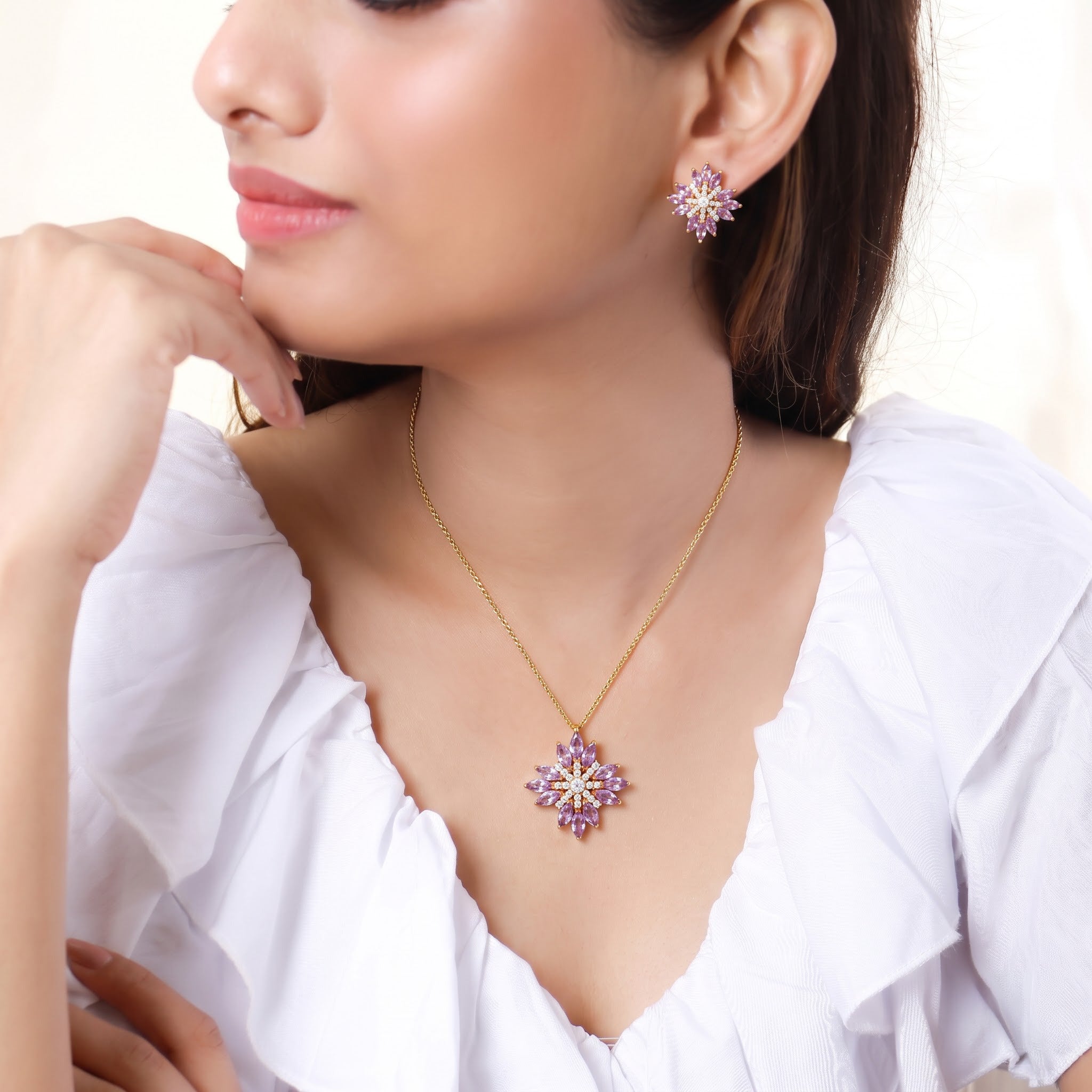 Amethyst Floral Starburst Set