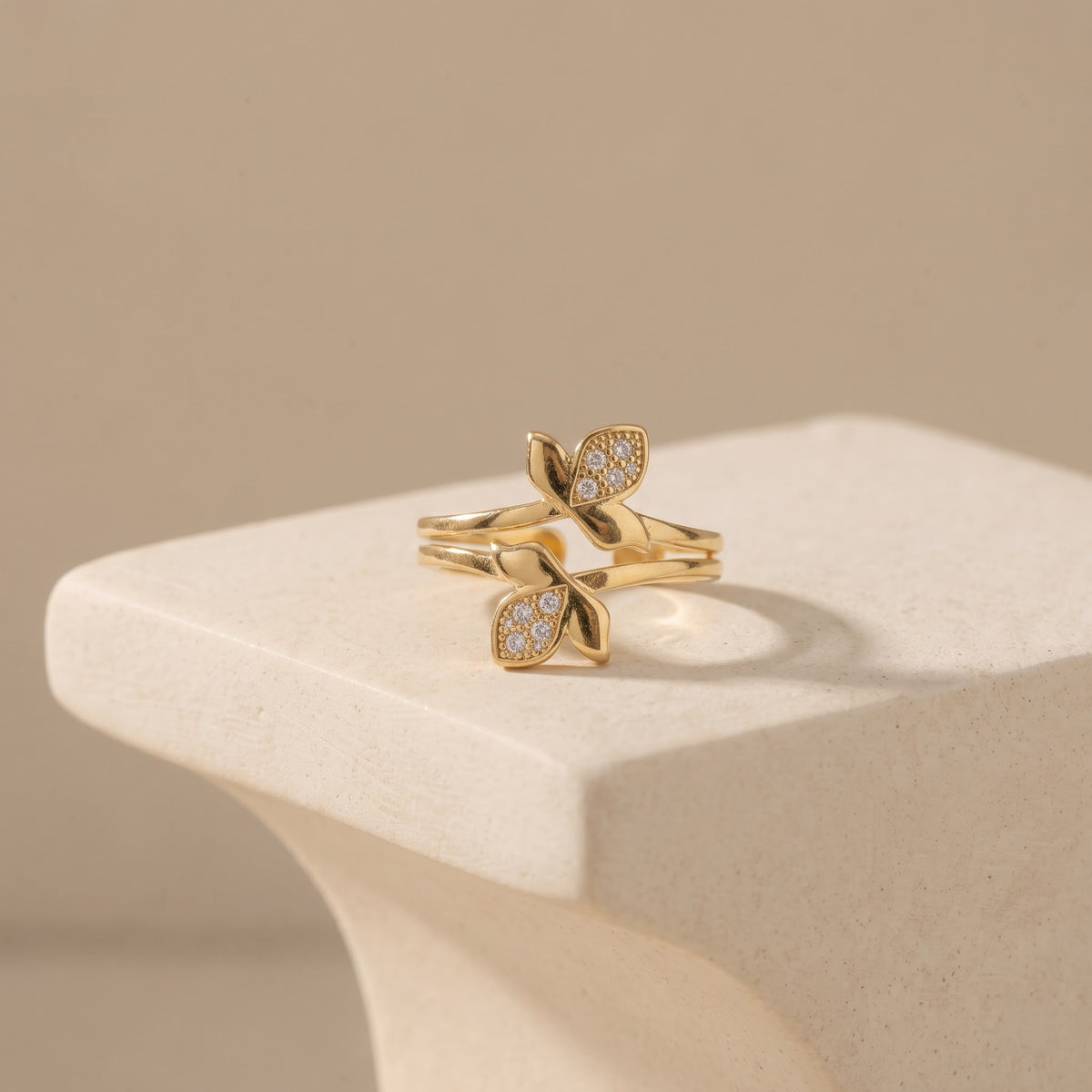Pavé Butterfly Bypass Ring