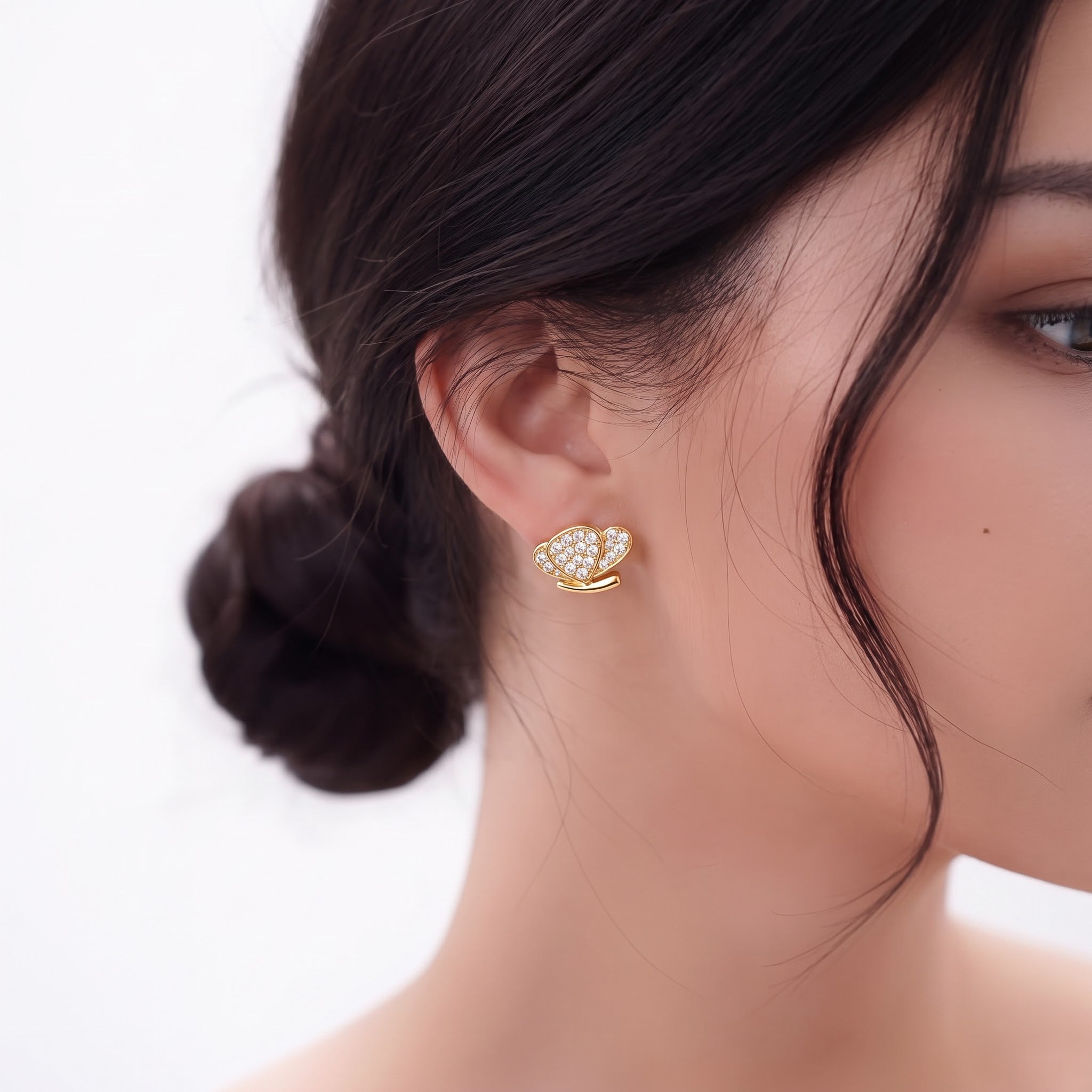 Pavé Diamond Butterfly Stud Earrings