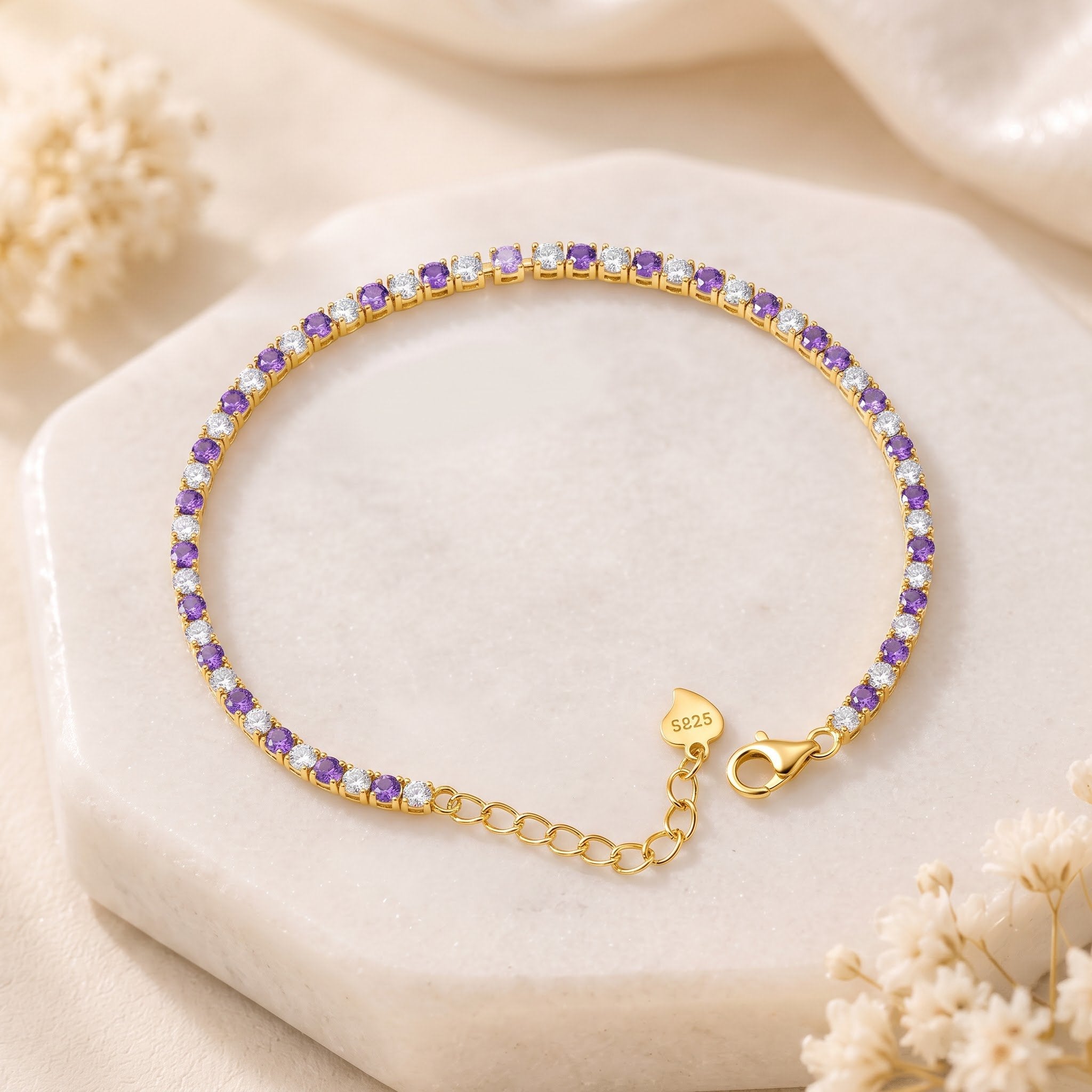 Violet Tennis Bracelet