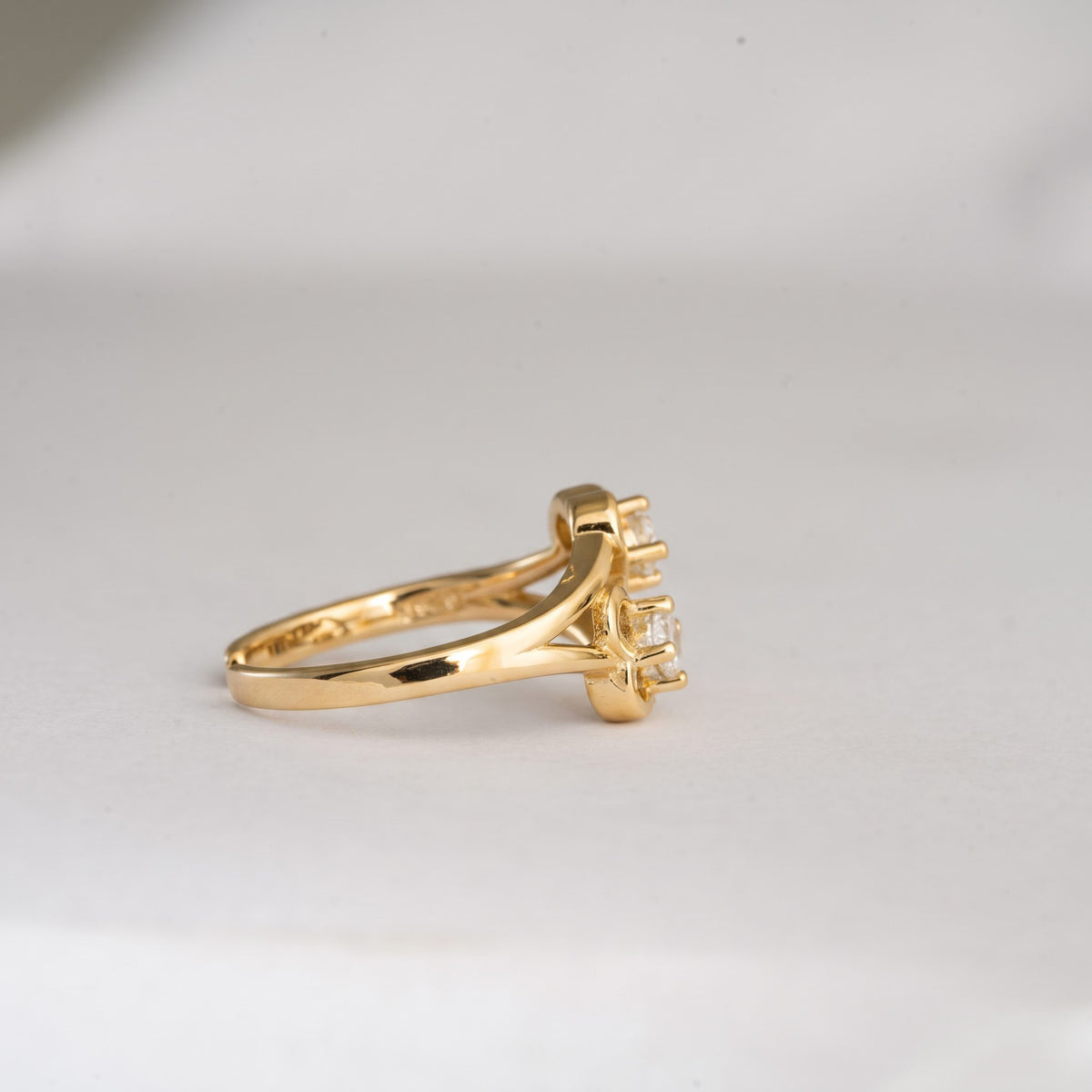 Two-Stone Open Heart Bypass Ring