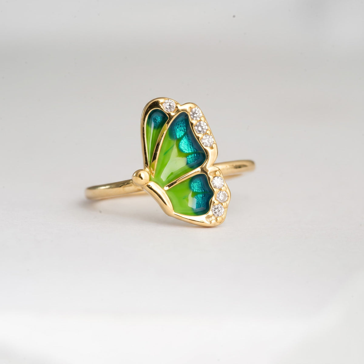 Enamel Butterfly Wing Ring