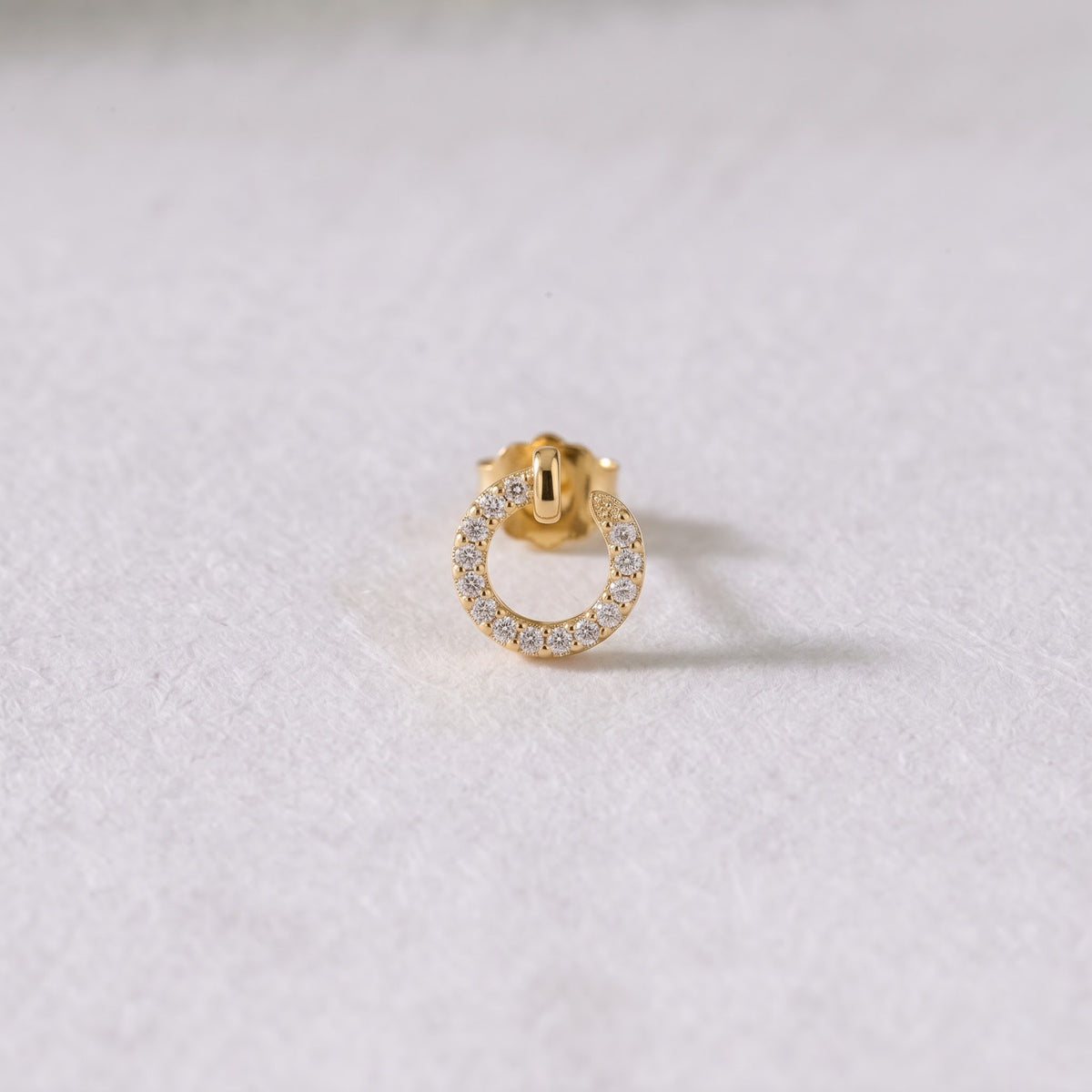 Pavé Open Circle Stud Earring