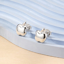Silver Apple Stud Earrings