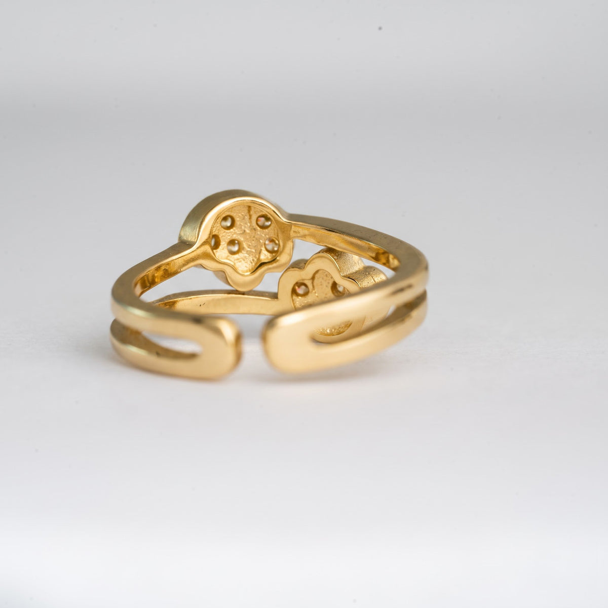 Pavé Double Heart Bypass Ring