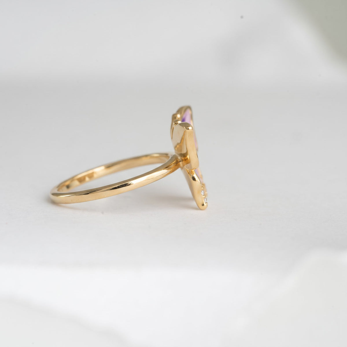 Purple Enamel Butterfly Ring