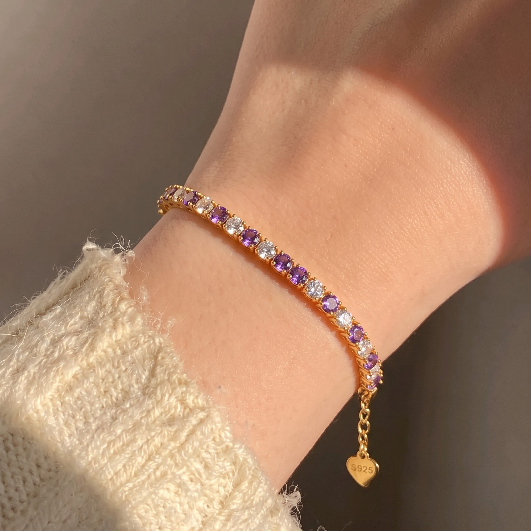 Violet Tennis Bracelet