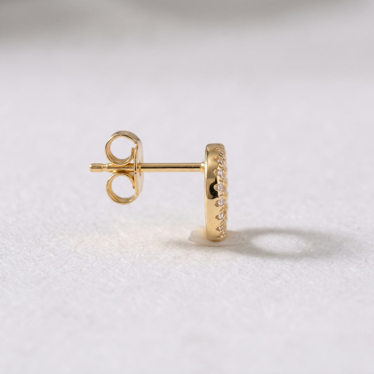 Pavé Open Circle Stud Earring