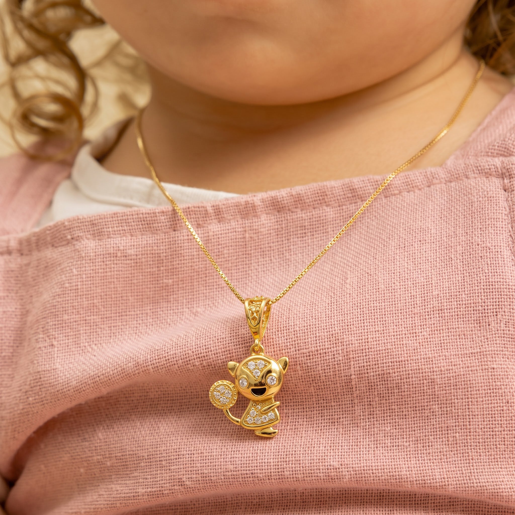 Monkey Pendant with Chain