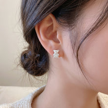 Silver Teddy Bear Stud Earrings