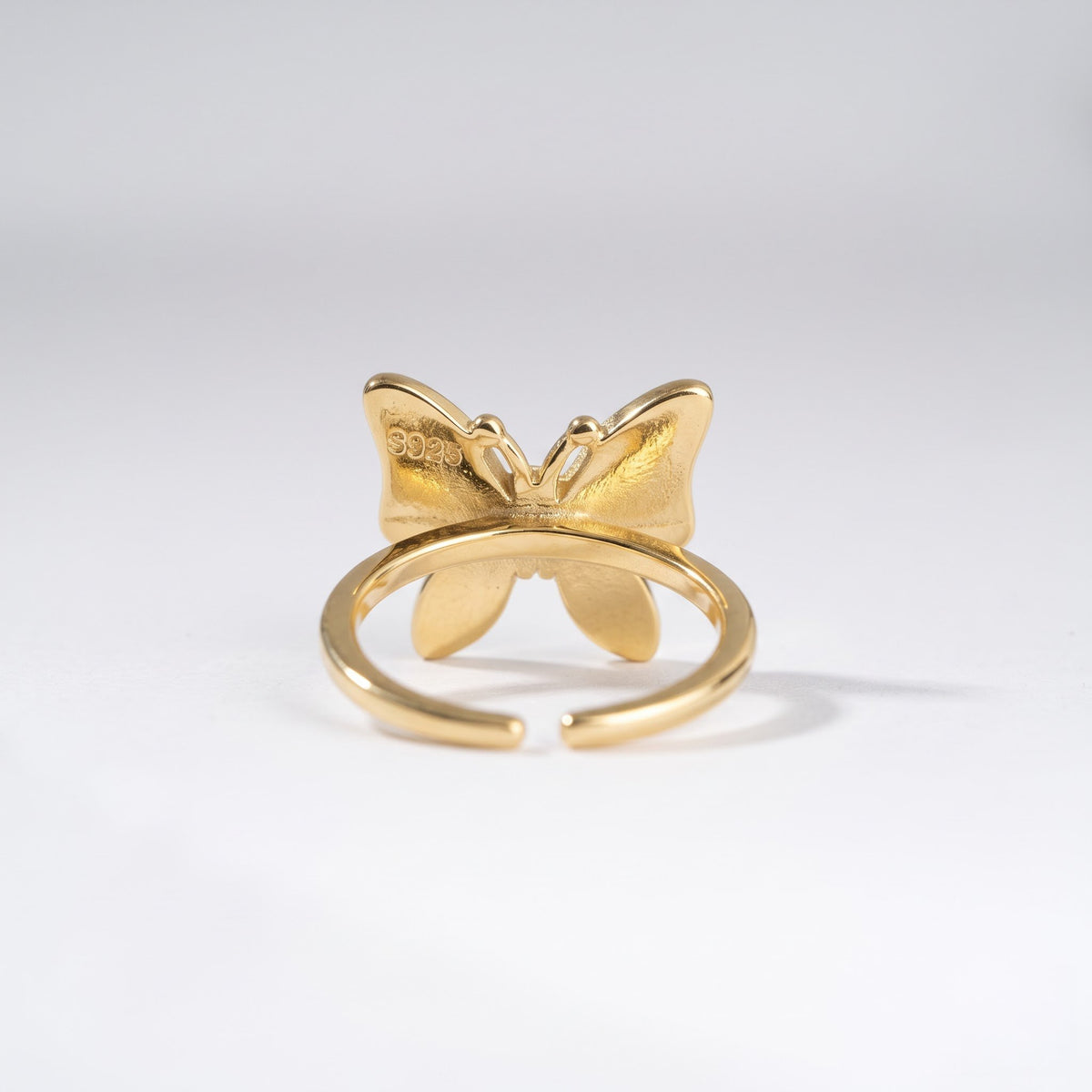 Blue Enamel Butterfly Statement Ring