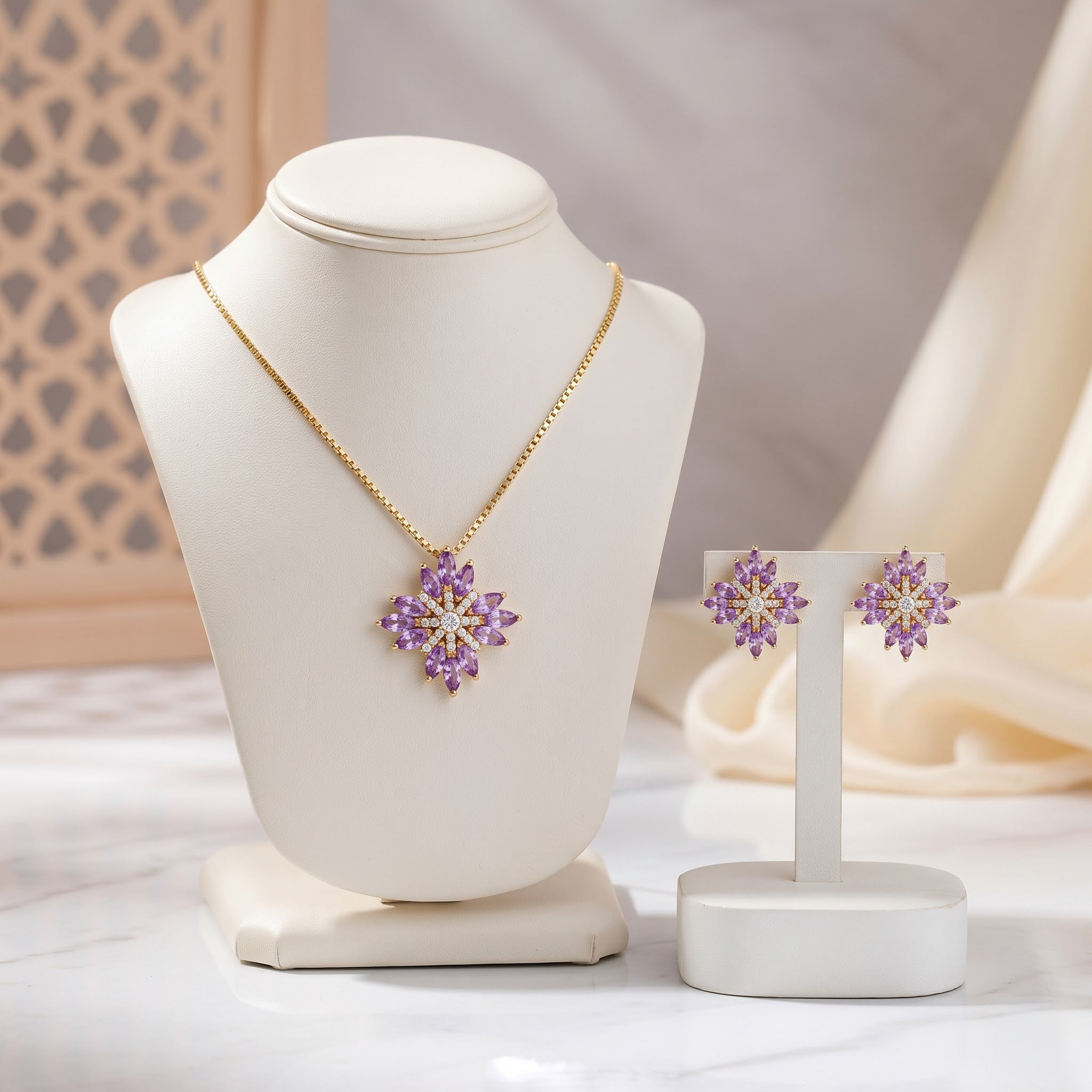 Amethyst Floral Starburst Set