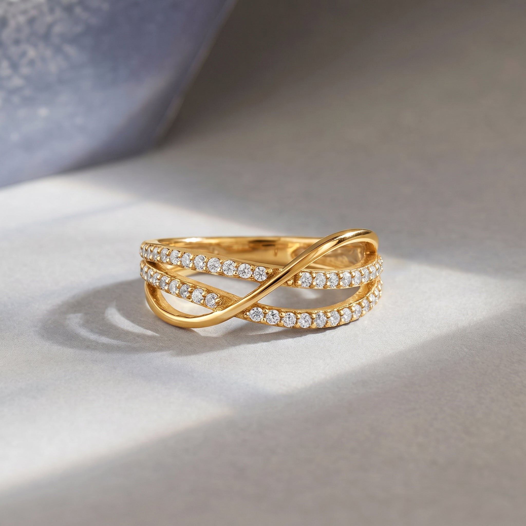 Criss-Cross Infinity Pavé Diamond Ring