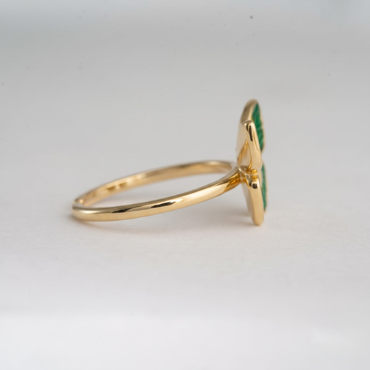 Green and Yellow Enamel Butterfly Ring