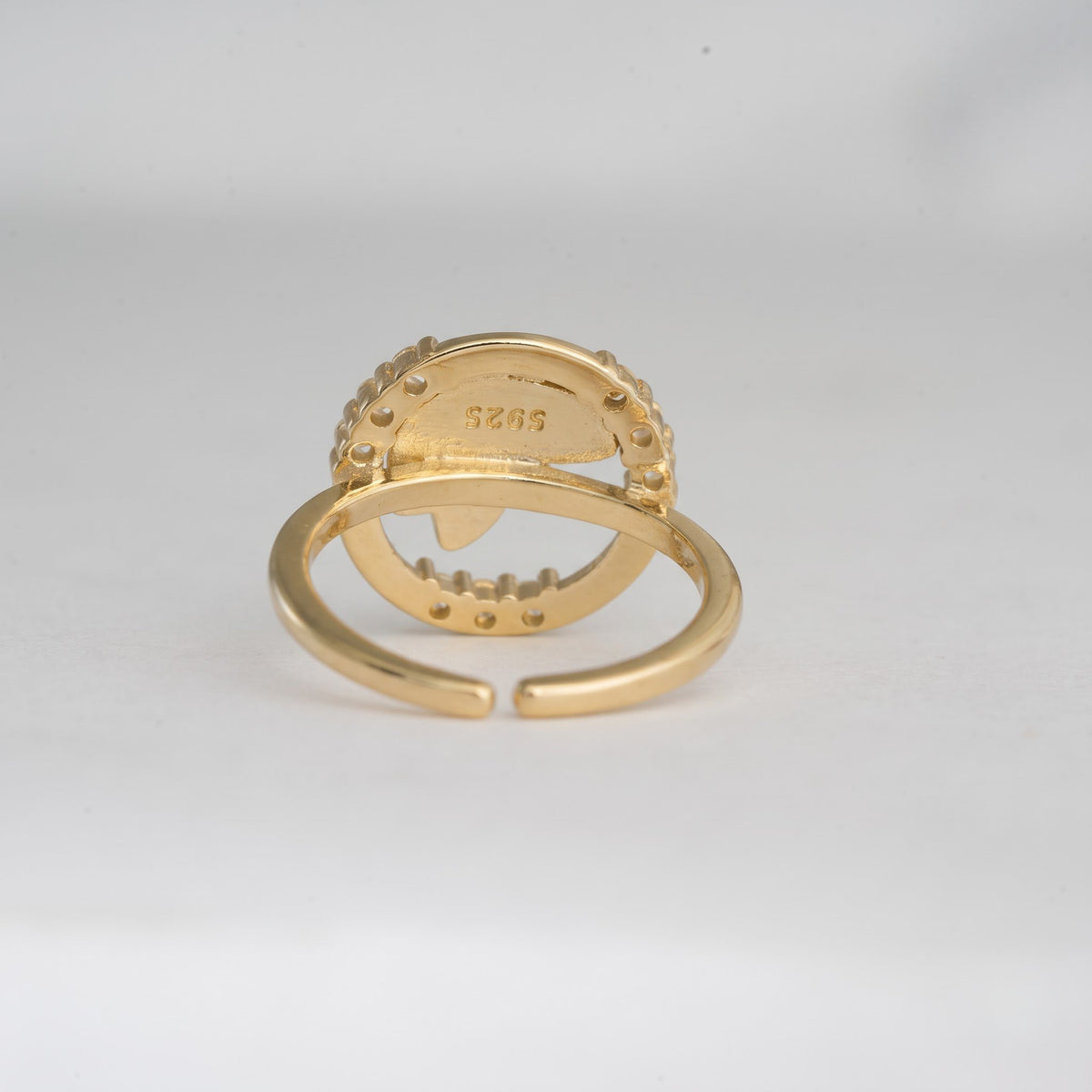 Blue Enamel Butterfly Circle Halo Ring