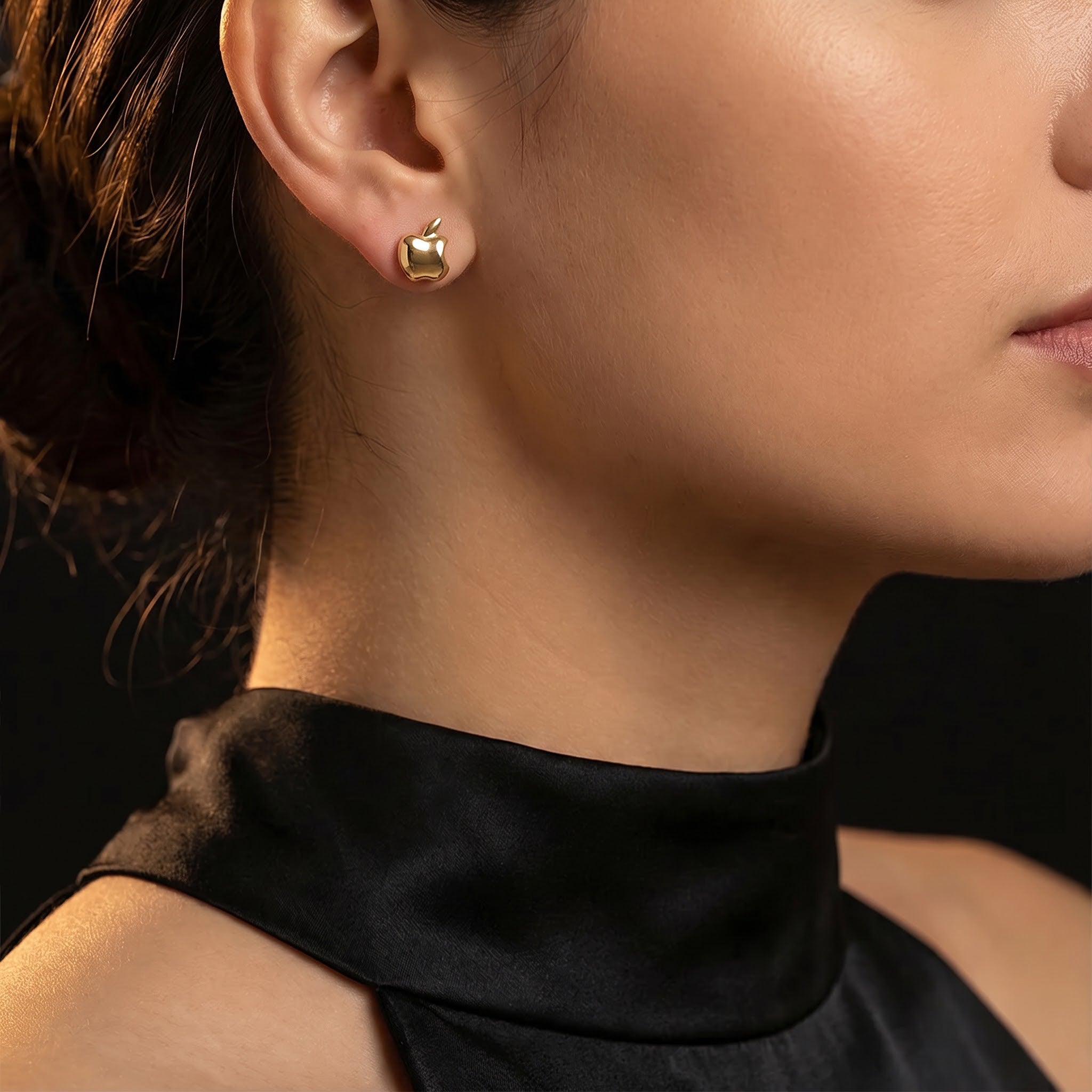 Apple Logo Stud Earrings