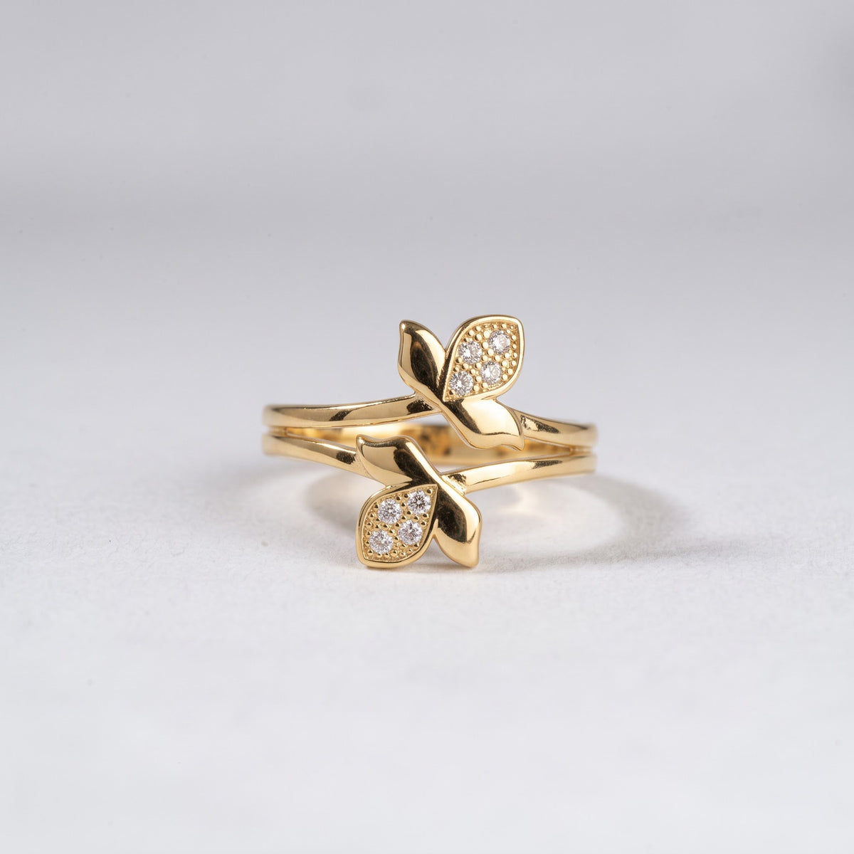 Pavé Butterfly Bypass Ring