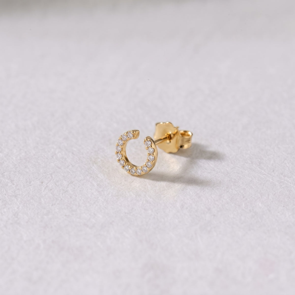 Pavé Open Circle Stud Earring