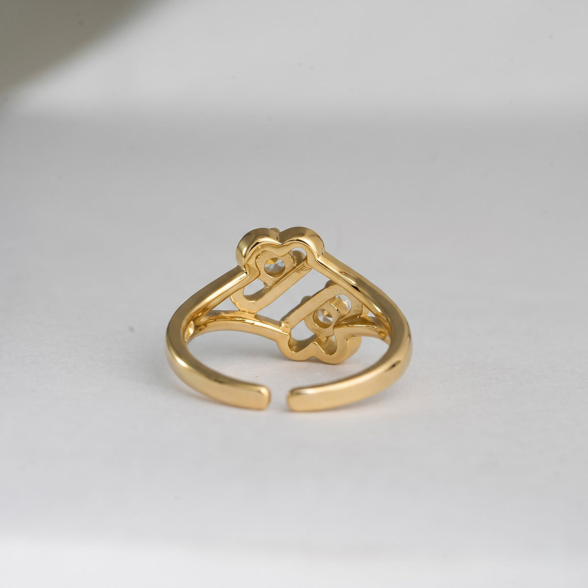 Two-Stone Open Heart Bypass Ring