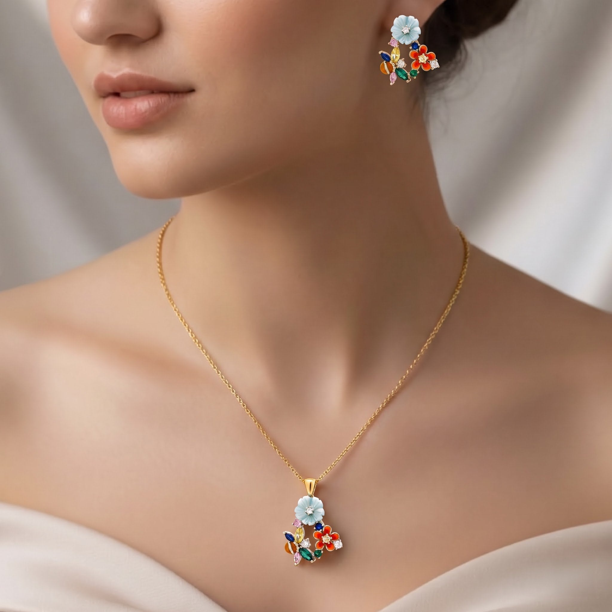 Gold Multicolor Garden Blossom Set