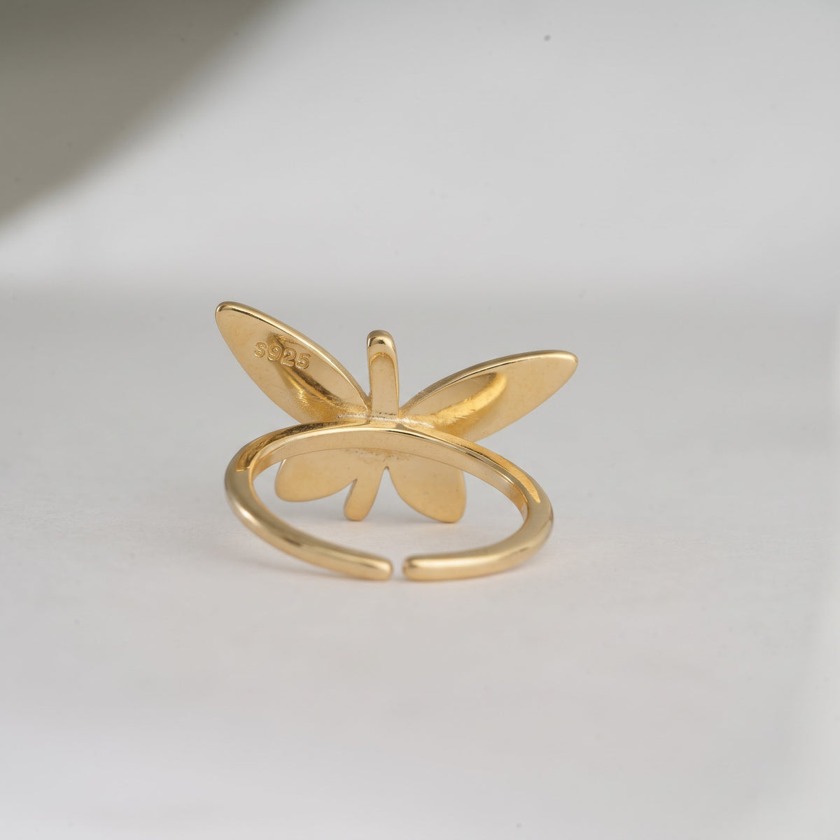 Blue and Green Enamel Dragonfly Ring