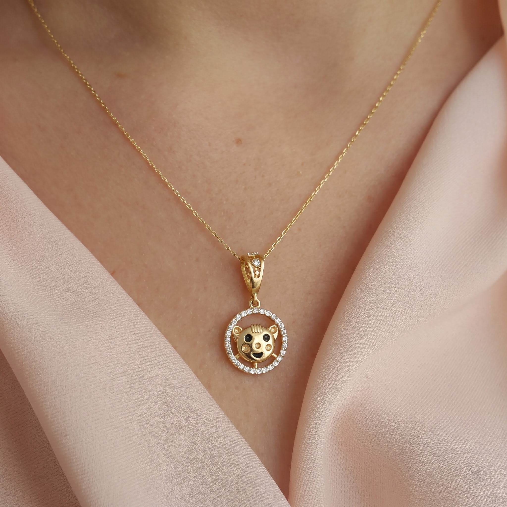 Cartoon Pig Pendant with Chain