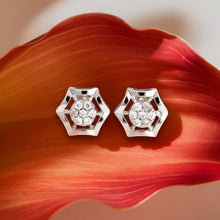 Hexagon Cluster Stud Earrings