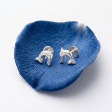Silver Dolphin Stud Earrings