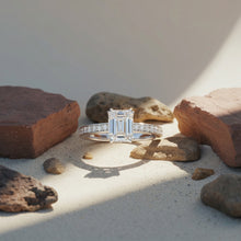 Emerald-Cut Pave Solitaire