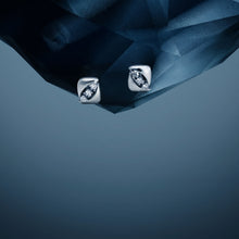 Silver Wave White Stone Stud Earrings