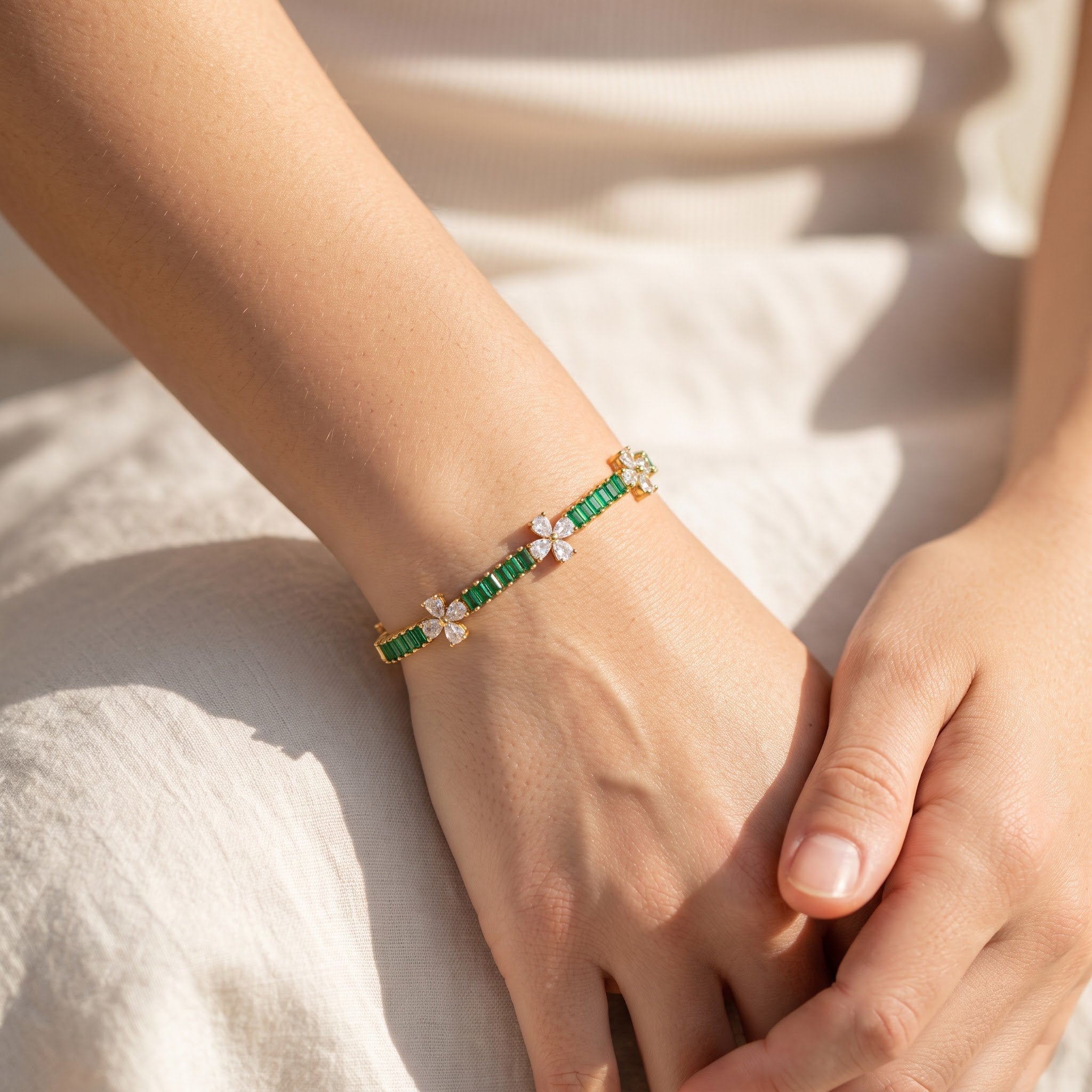 Green Aura floral Bracelet