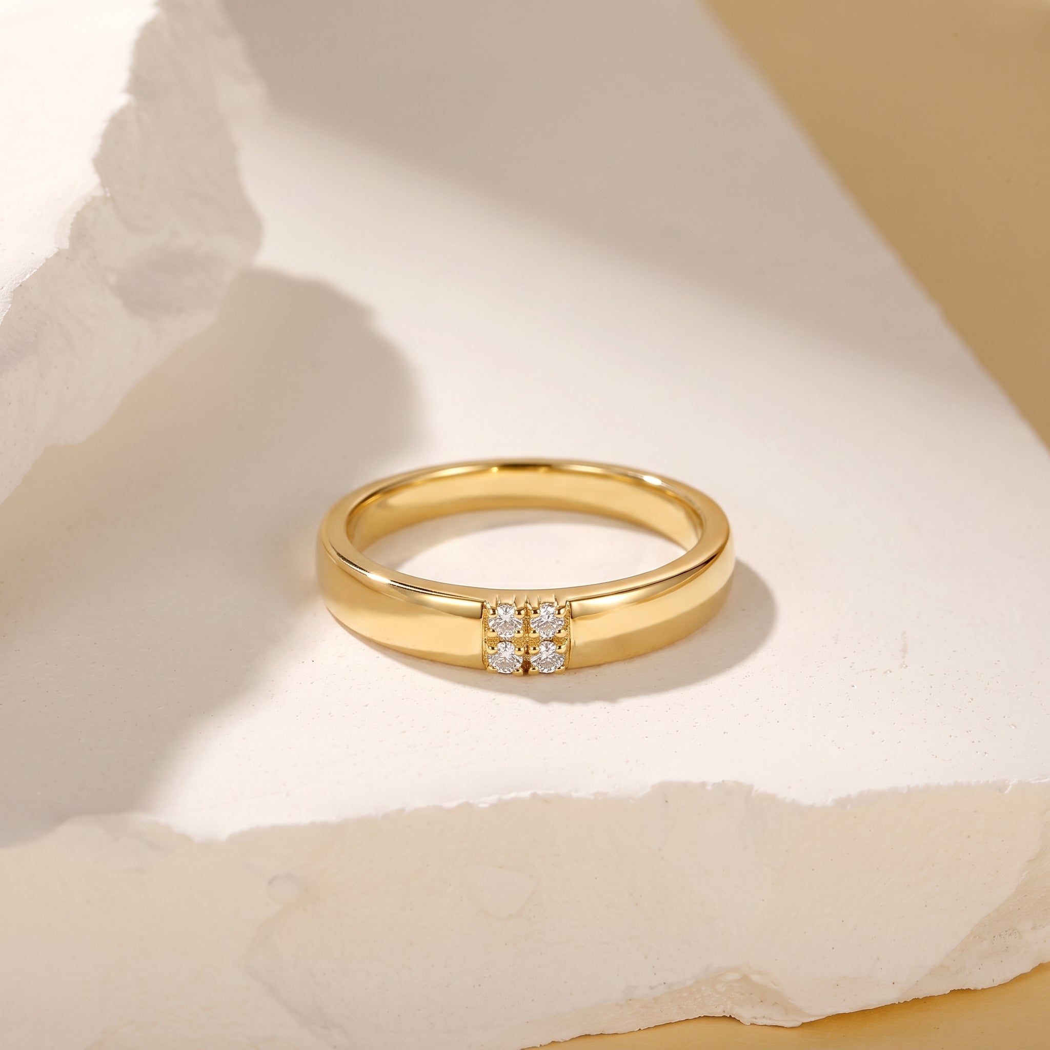 Four-Stone Cluster Diamond Wedding Band