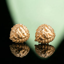 Silver Lion Head Stud Earrings
