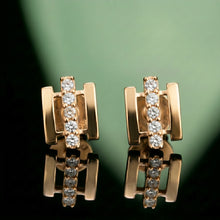 Silver Geometric Bar Stud Earrings