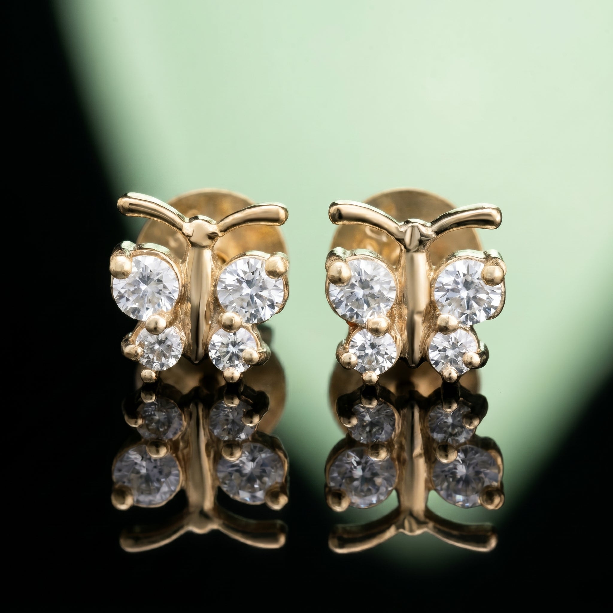 Silver Butterfly Stud Earrings