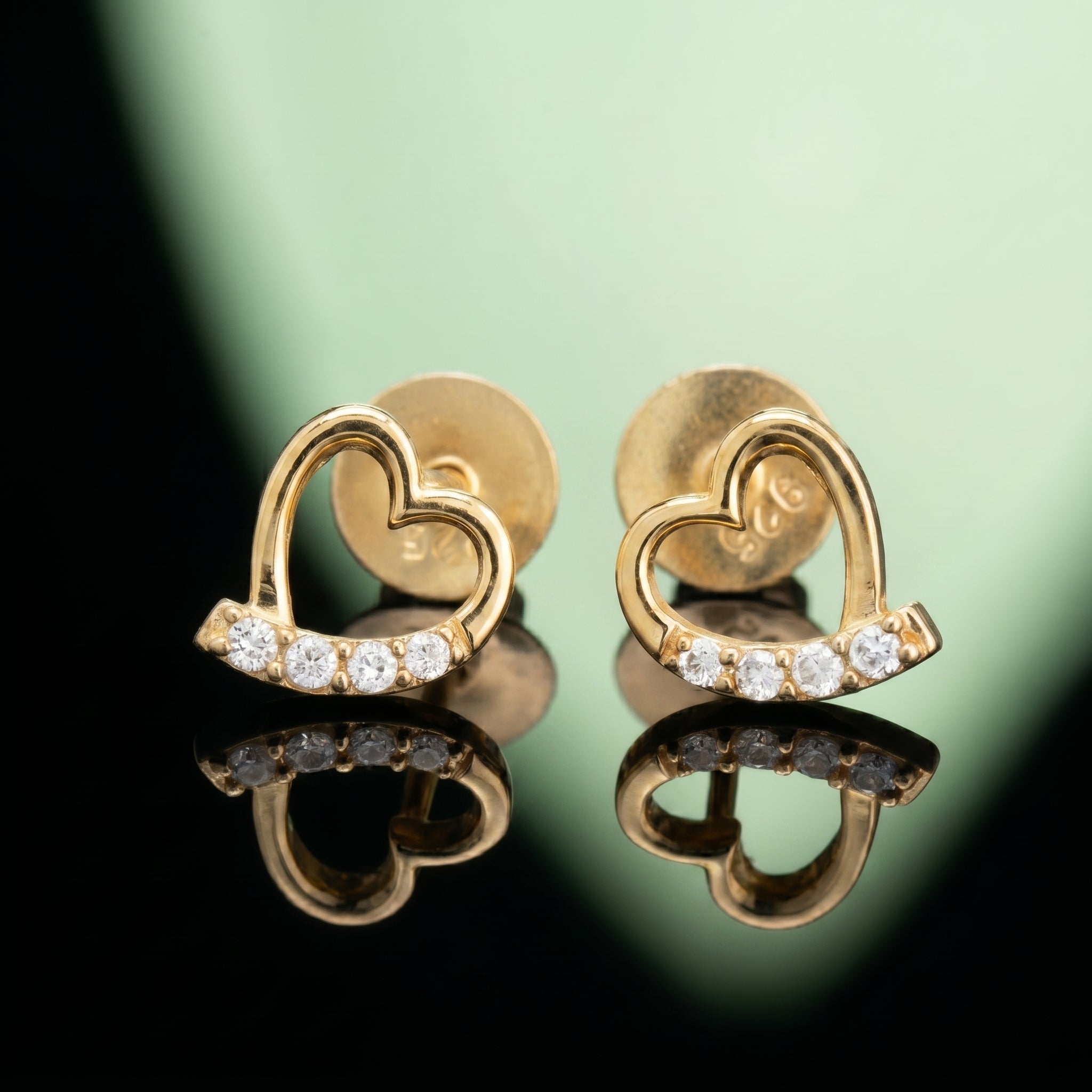 Silver Heart Stud Earrings
