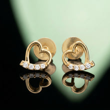 Silver Heart Stud Earrings