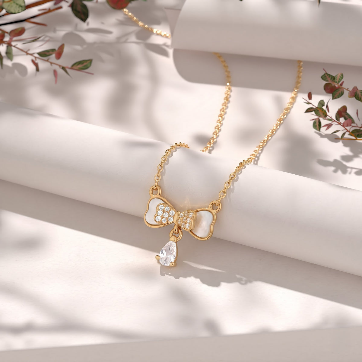 Gold Bow Necklace