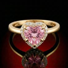 Rose Gold Heart Halo Ring