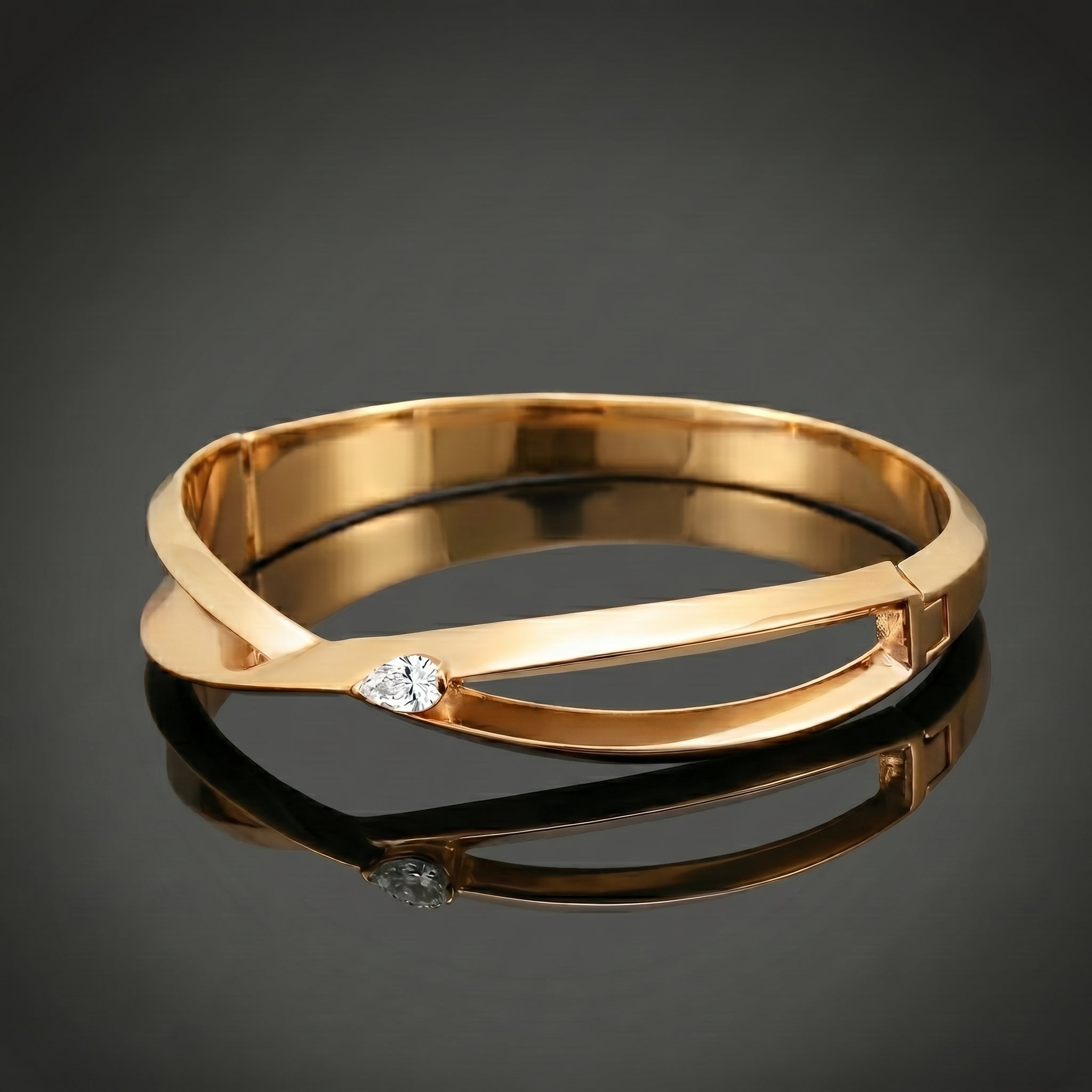 Dual-Tone Twisted Pear Stone Kada