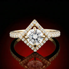 Round Rhombus Halo Ring