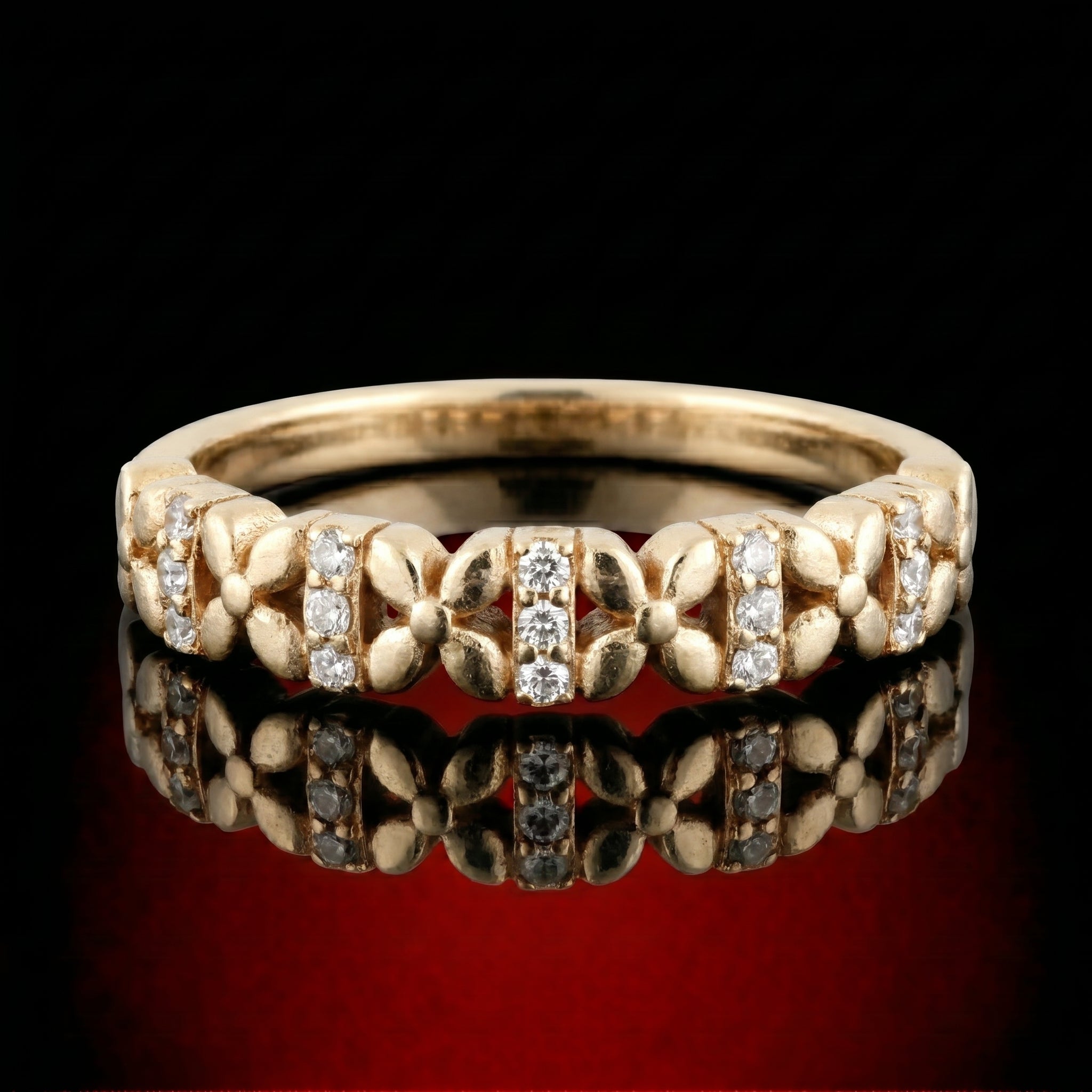 Five-Stone Diamond Floral Band