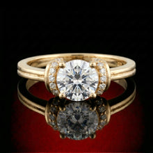 Round Pave Shoulder Solitaire