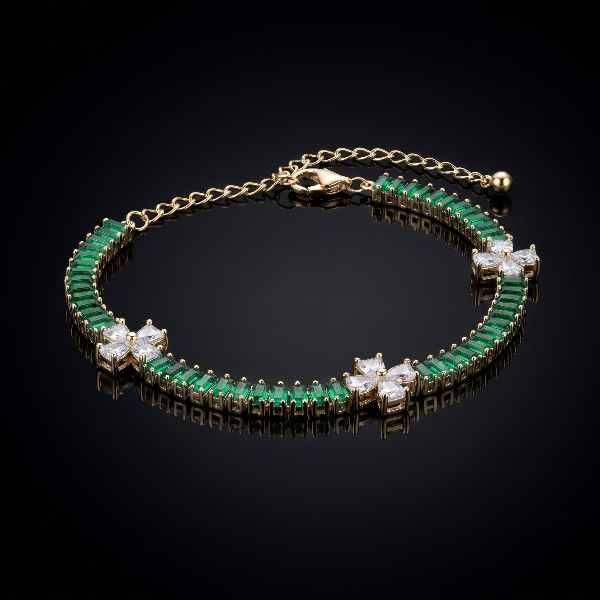 Green Aura floral Bracelet