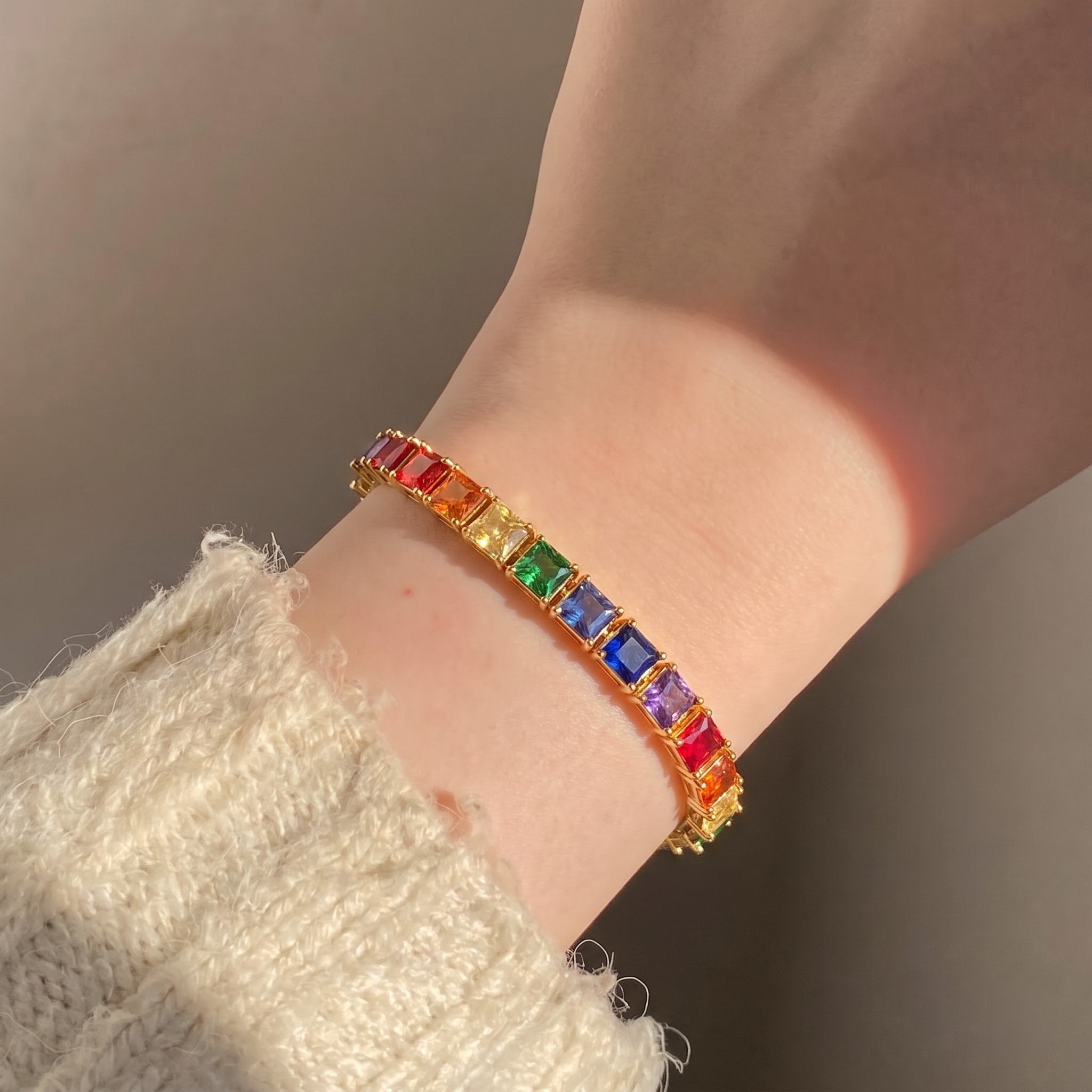 Rainbow Tennis Bracelet